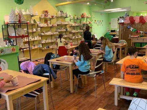 a group of people in a classroom