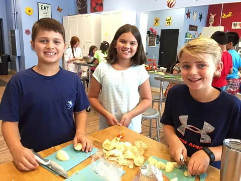 a group of kids in a classroom