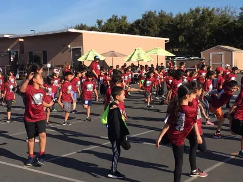 a group of people in a parade