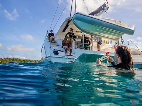 a group of people on a boat