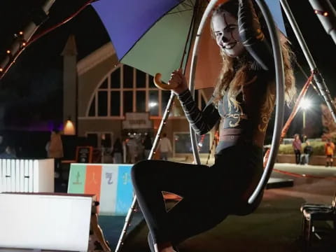 a person holding a flag