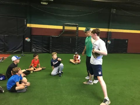 a group of people on a field