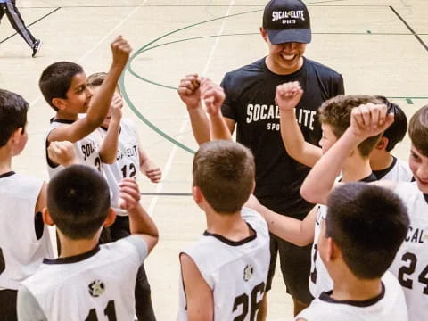 a group of boys in a gym