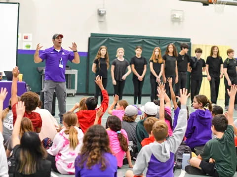 a group of people in a classroom