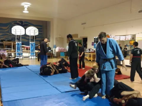 a group of people in a room