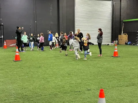 a group of people on a field