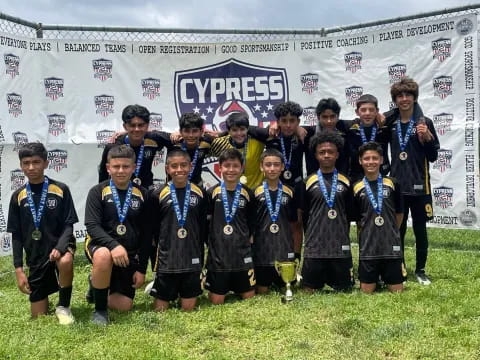 a group of people wearing medals