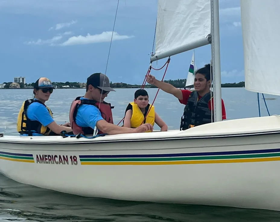 a group of people on a boat