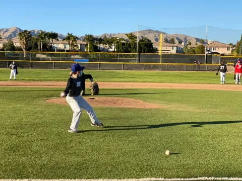 a kid playing baseball