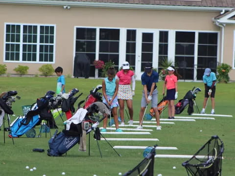 a group of people outside