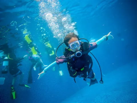 a scuba diver under water