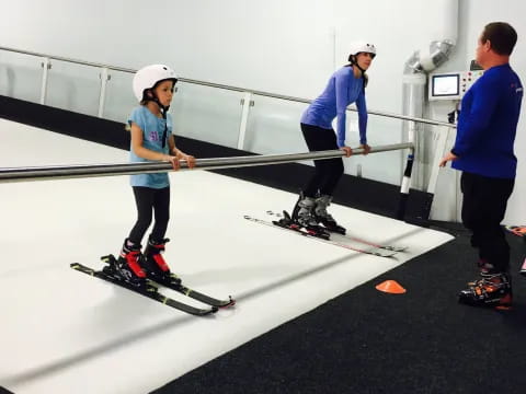 a man on skis on a track