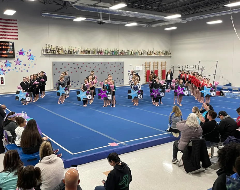 a group of people in a room