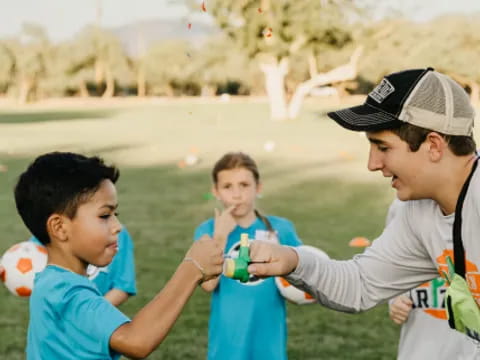 a person and a couple of children