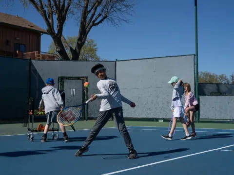 a person playing tennis