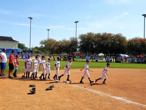 a group of kids playing football