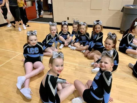 a group of girls in a gym