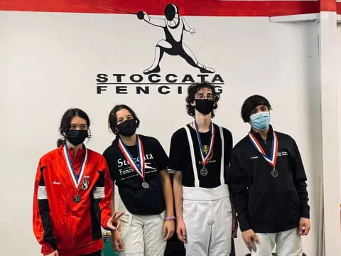 a group of people wearing masks