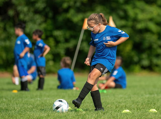 a boy playing football
