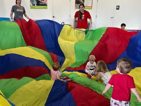 a group of people in a room