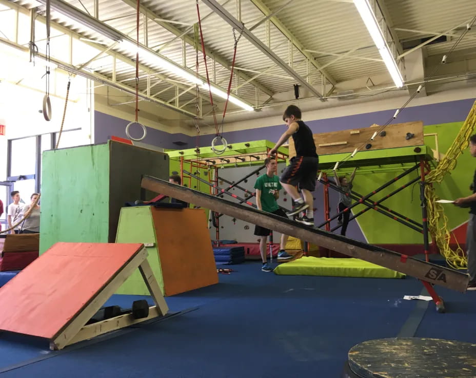 a person riding a skateboard on a ramp