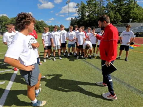 a group of people on a field