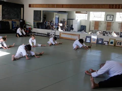 a group of people in a room