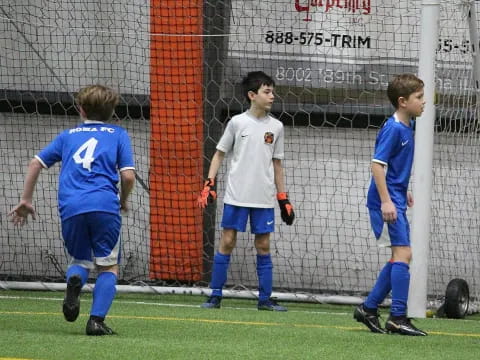 a group of men playing football
