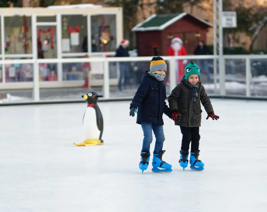 two children on ice