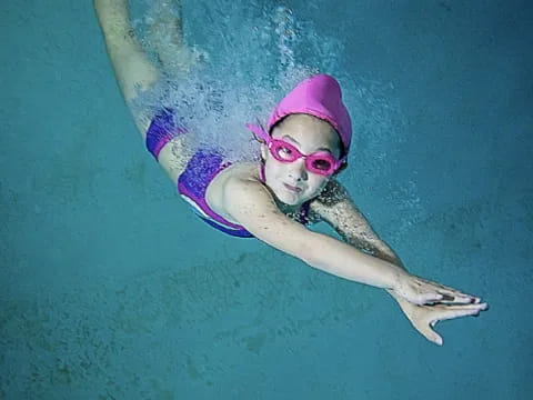 a man swimming underwater