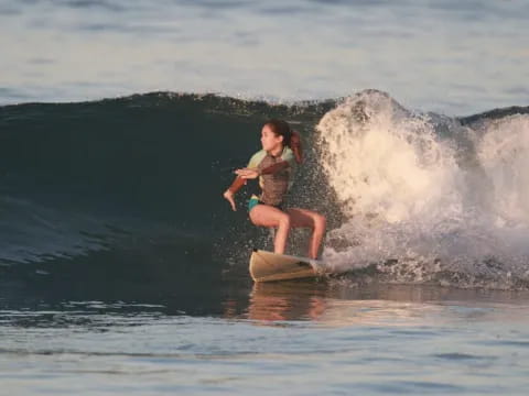 a person riding a surfboard