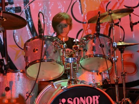 a person playing the drums