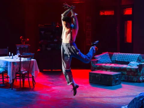 a woman jumping in the air