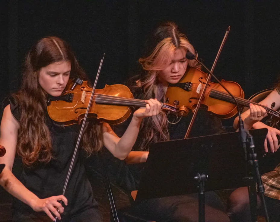 a group of people playing instruments