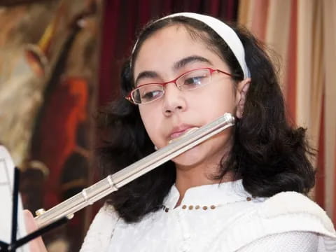 a woman with a microphone