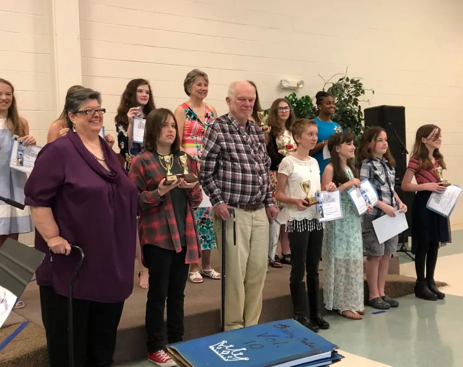 a group of people standing together