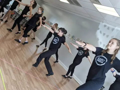 a group of people dancing