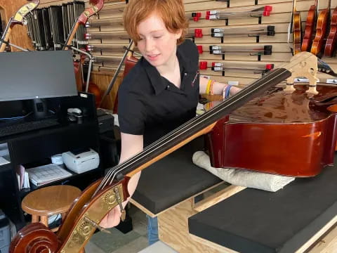 a person working on a machine