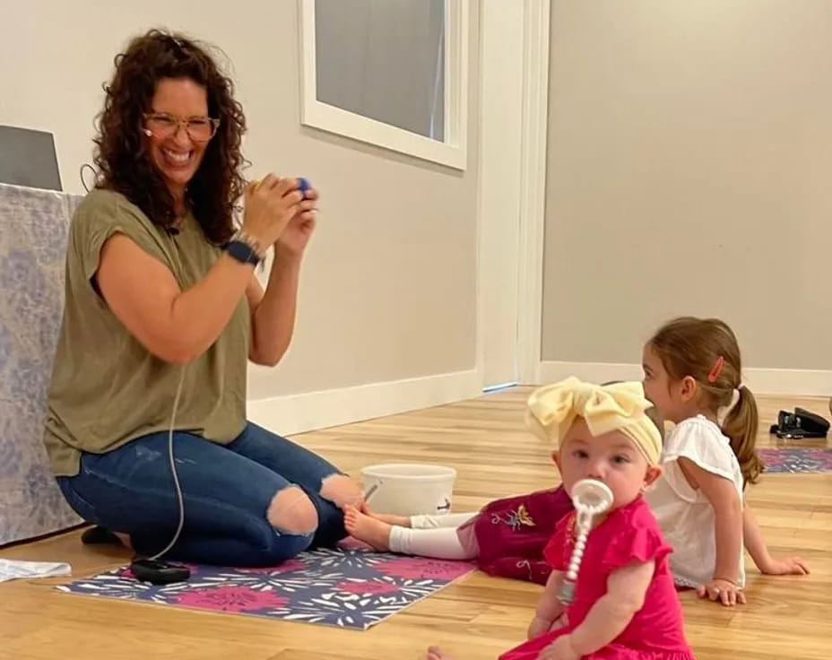 a woman and two children