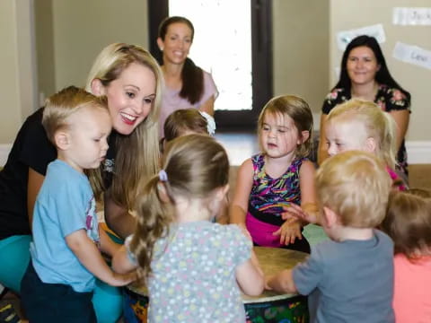 a group of children in a room