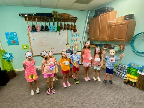 a group of children in a room