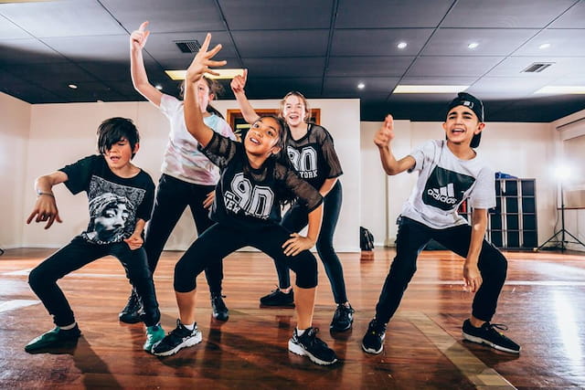 a group of people dancing