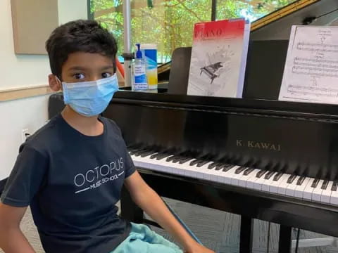 a boy wearing a mask