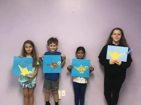 a group of people holding signs