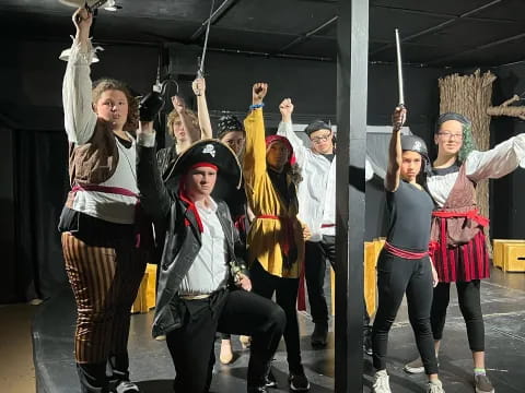 a group of people in clothing