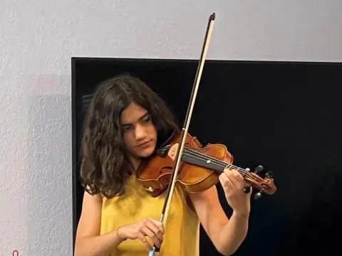 a person playing a violin