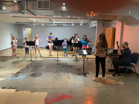 a group of people on a stage