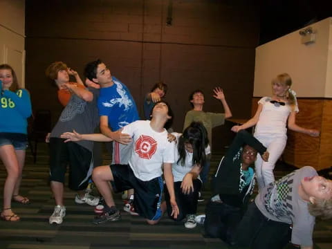 a group of people dancing