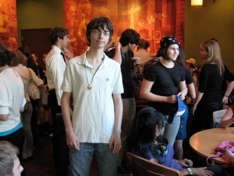 a group of people in a room