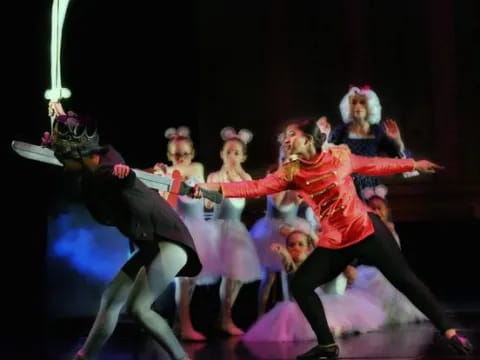 a group of people dancing